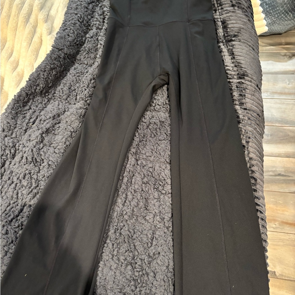 Zella Black Performance body suit flare leg